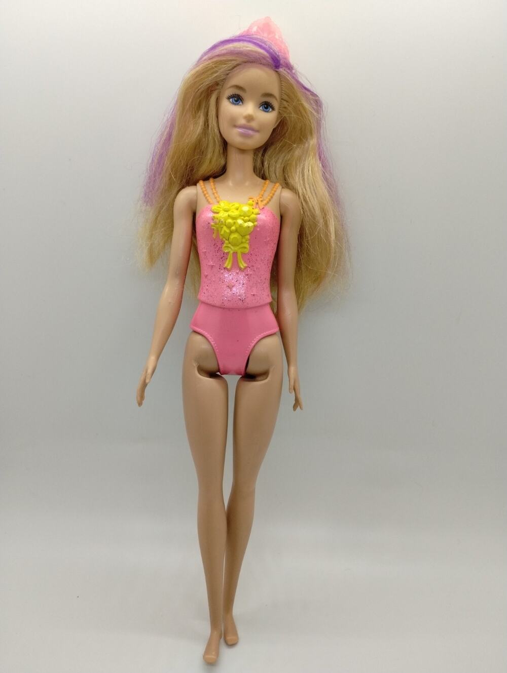 12" Dreamtopia Barbie Doll - Blonde with Purple Stripe and Crown - Pink Top